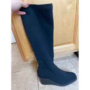 Black Donald J Pliner Tall wedge boots